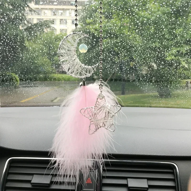 

Mini Dream Catcher Car Interior Rearview Mirror Hangings Car Charms Pendant Double Wind Chimes Car Decor Accessories Multi Color