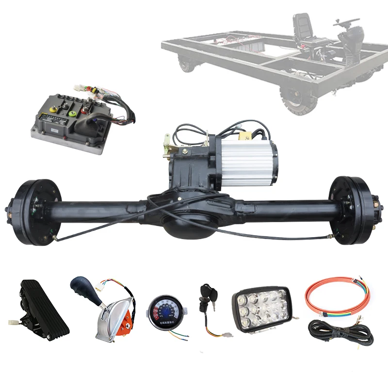 114cm 4kw Pmsm Motor Oil Brake Shift 2 Speed Rear Drive Axle Controller Kit Freight Passenger Car Drive Shaft