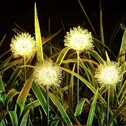 1pc Solar Garden Lights Iron Ball Dandelion Stakes Solar Flower Lamp Outdoor LED Light Yard Art Atmosphere Fairy Night Light