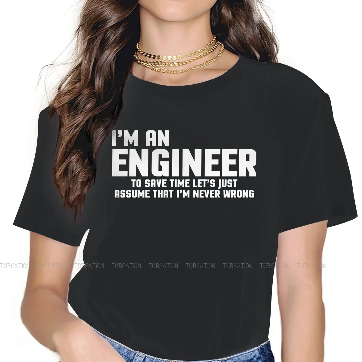 TShirt for Woman Girl I'm An Engineer Funny Quote Soft Casual T Shirt Novelty Trendy 4XL 5XL