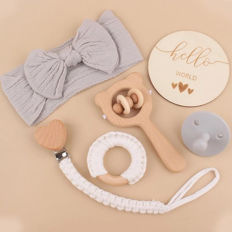 G2TC 베이비 헤드 랩 테레 비드 실리콘 젖꼭지 크로 셰 뜨개질 유아를위한 진정