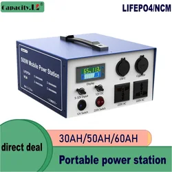 Capacity.Li 500W Portable Power Station Fast Charging 666Wh 60000 mAh 220V Solar Power Generator for Camping Car Home Backup