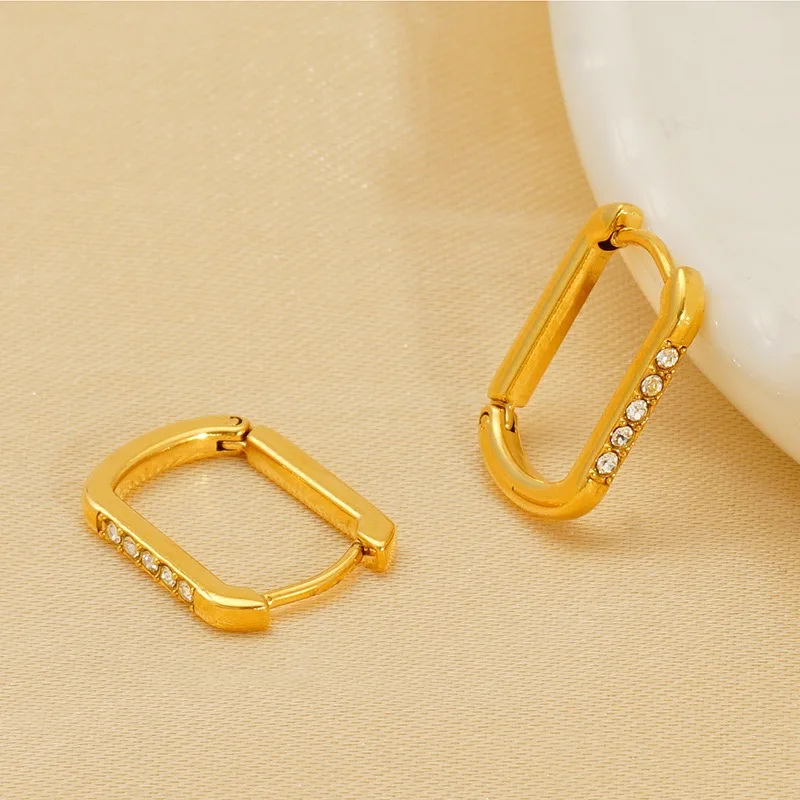 

Hot-selling Ear Buckle Women's Diamond-encrusted Zircon Simple and Fashionable Earrings Versatile High-end Earrings