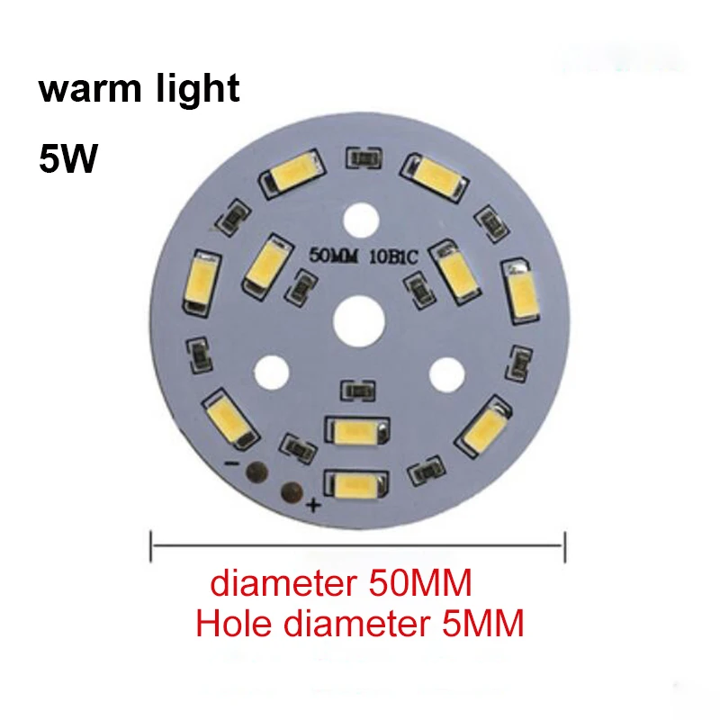 DC 5V usb fuente de luz redonda SMD 5730 LED chip cuentas lámpara 2w 3w 5w 10W superficie regulable bombilla de un solo color DIY blanco cálido