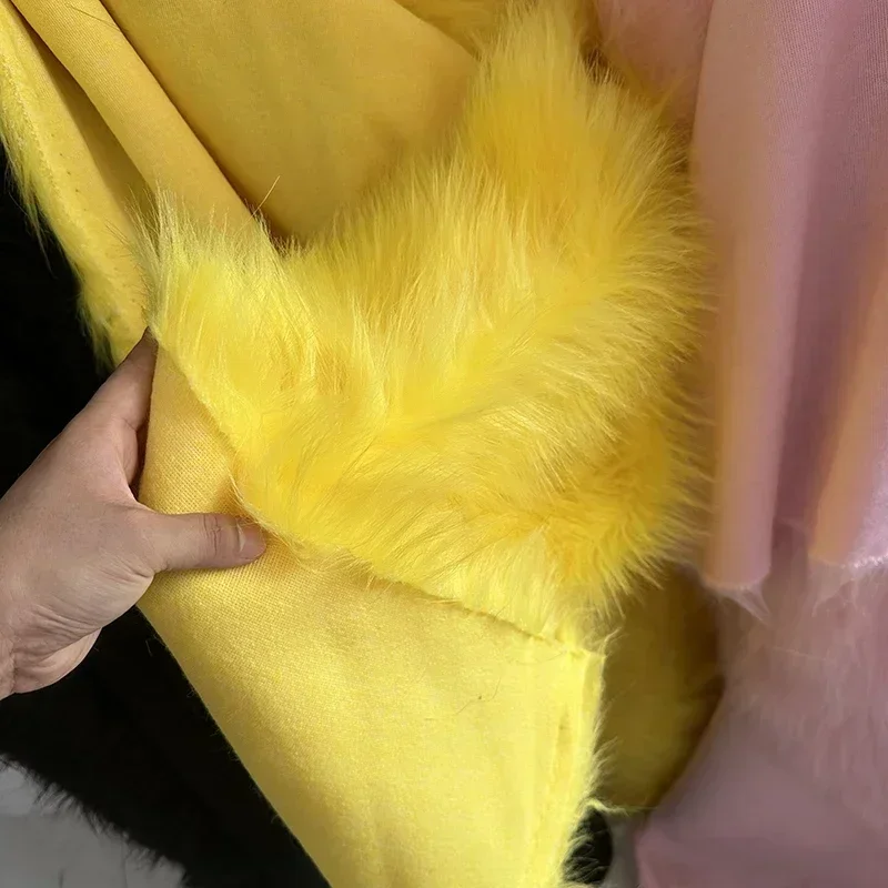 Soft Long Hair Plush Fabric Faux Fur By The Meters for Toy Upholstery Cosplay Diy Sewing Cloth Black Blue Purple Gray Beige Red