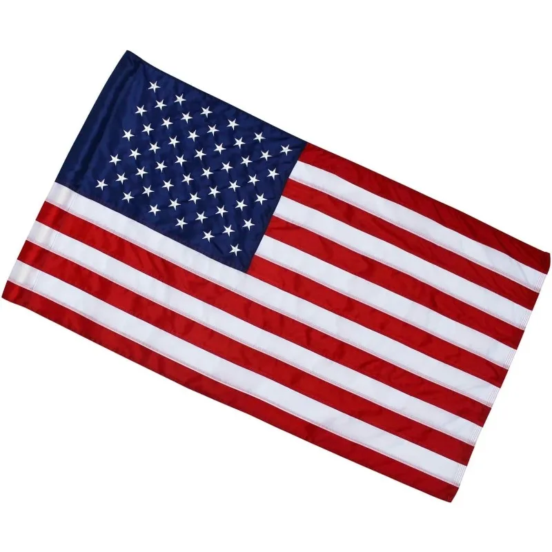 100% Made in USA | 2.5'x4' US Flag in Heavy Duty Outdoor Nylon - UV Fade Resistant - Embroidered Stars, Sewn Stripes 2