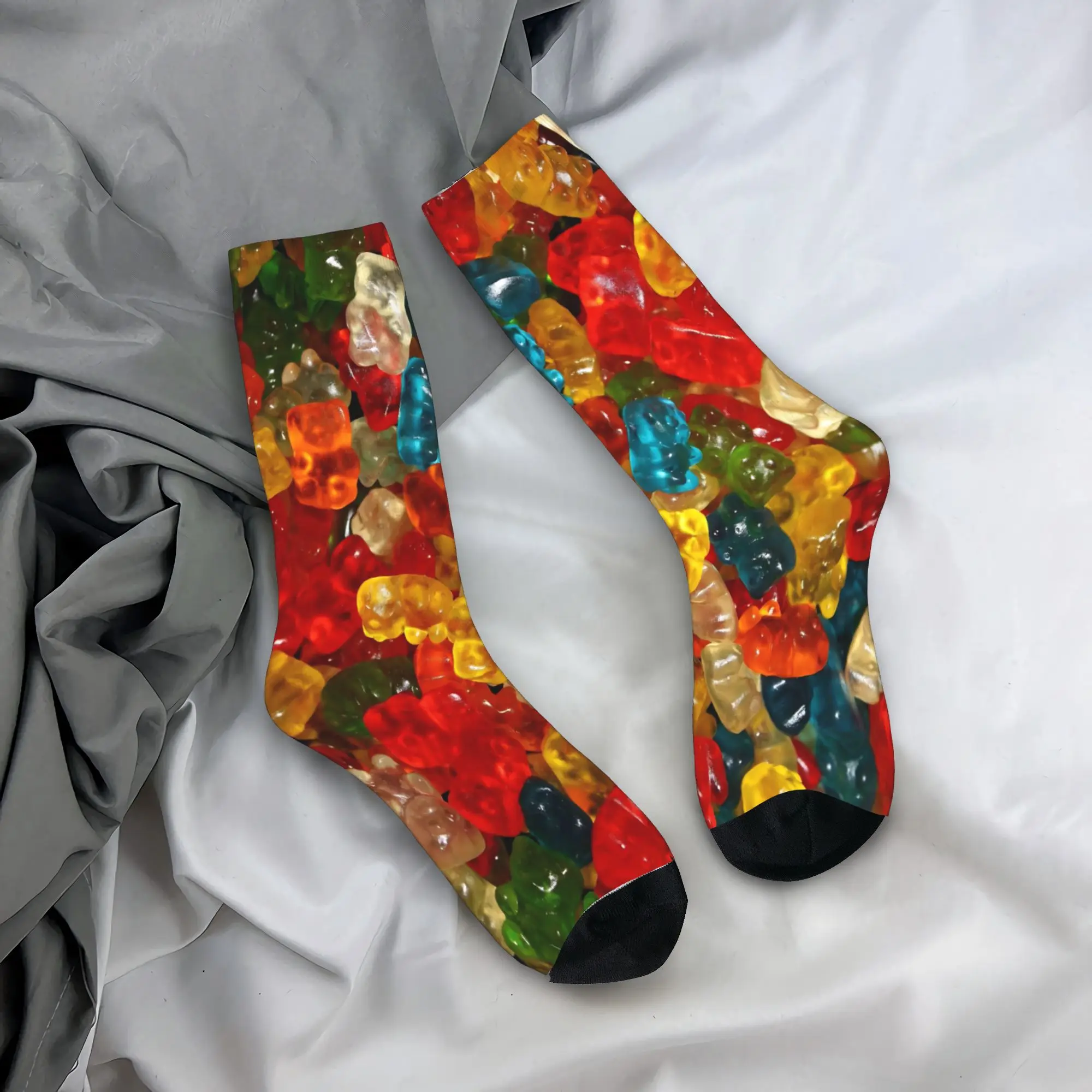 

Носки с узором «Милые жевательные мишки», разноцветные, в стиле ретро, осенние, противоскользящие, мужские, качественные, с рисунком, для велоспорта