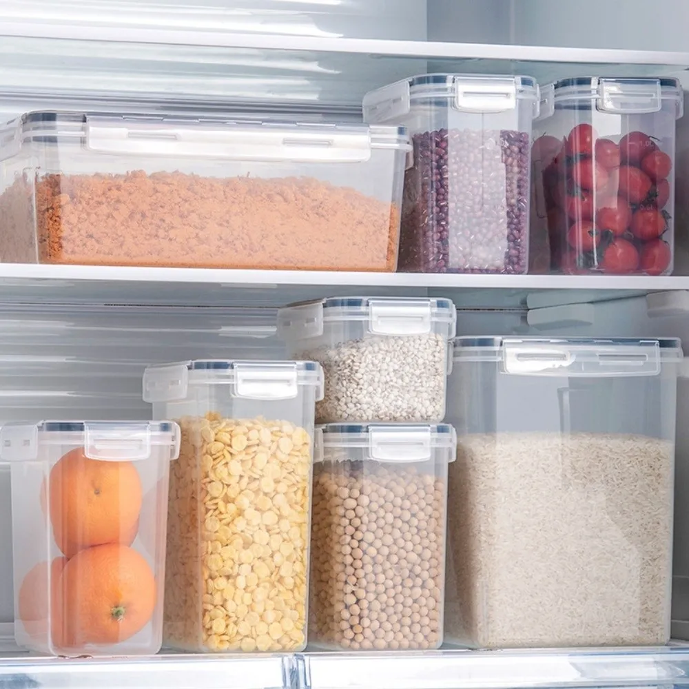 

New 520-2000ml Sealed Jars Transparent Moisture-proof Grain Storage Organizer Keep Fresh Function Storage Box Household Storage
