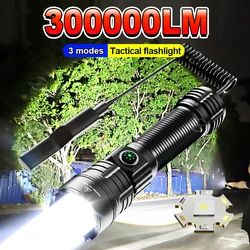 New Upgrade 30000LM Military Tactical Flashlight Long Range Tactical Lamp Powerful Led Flashlight Outdoor Patrol Hunting Lantern