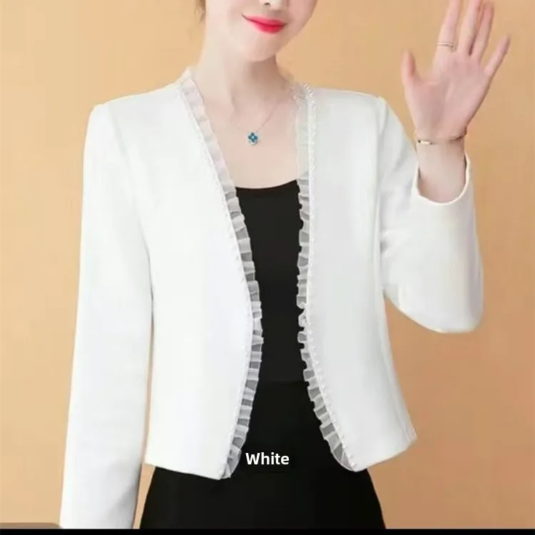 

New 2025 Spring Summer Thin Long Sve ort Coat for Women's Slim Fit Top Ladies Outerwear Sli Cact Size Jaet