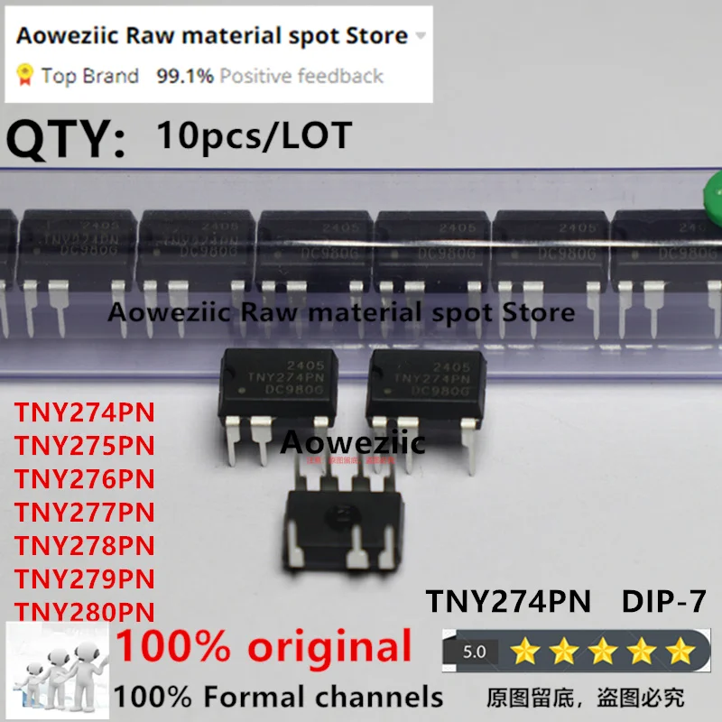 Aoweziic 2022 + 100% nuevo importado Original TNY274PN TNY275PN TNY276PN TNY277PN TNY278PN TNY279PN TNY280PN DIP-7 chip de potencia