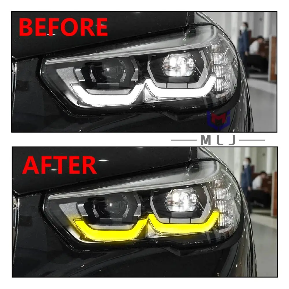 Lemon Yellow DRL Module LED Headlight Unit DRL Driving Module Light Plug And Play Parts For BMW X5 G05 X6 G06 2019 2020 2021 CSL