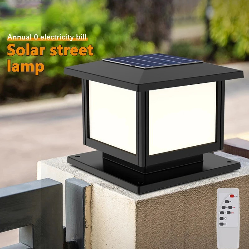 

LED Solar Column Light, Waterproof, Remote Control, Garden, Fence, Decorative, IP65, Outdoor