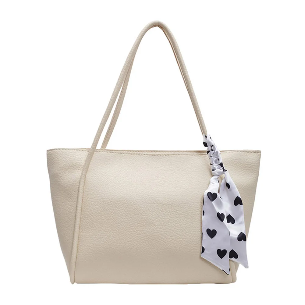 

Women PU Tote Bag Fashion Shoulder Bag Large Capacity Simple Shopping Bag Stylish Commuting Bag Outdoor Travel Bag