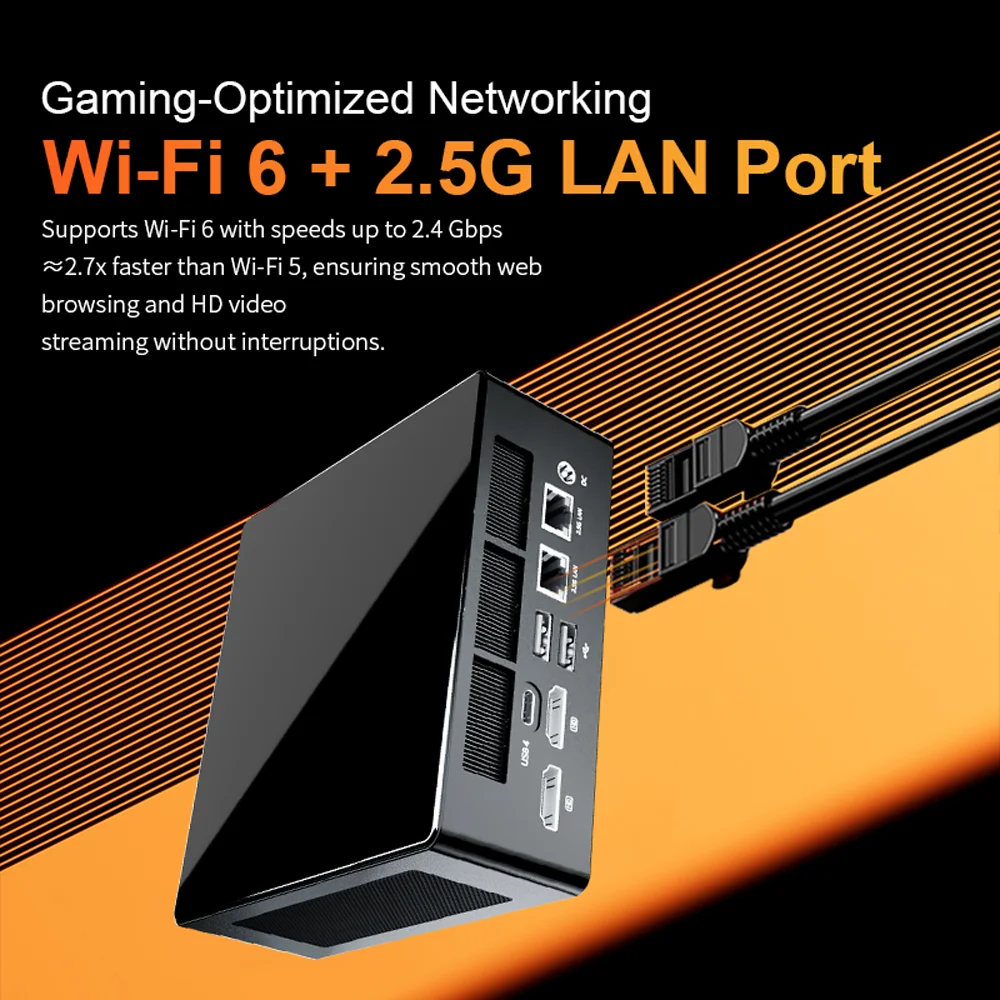 Bestoss A6 PC للألعاب AMD Ryzen7 7735HS 680M DDR5 5600MHz RAM PCIe4.0 ROM WIFI6 BT5.2 كمبيوتر صغير Windows 11 Pro كمبيوتر ألعاب