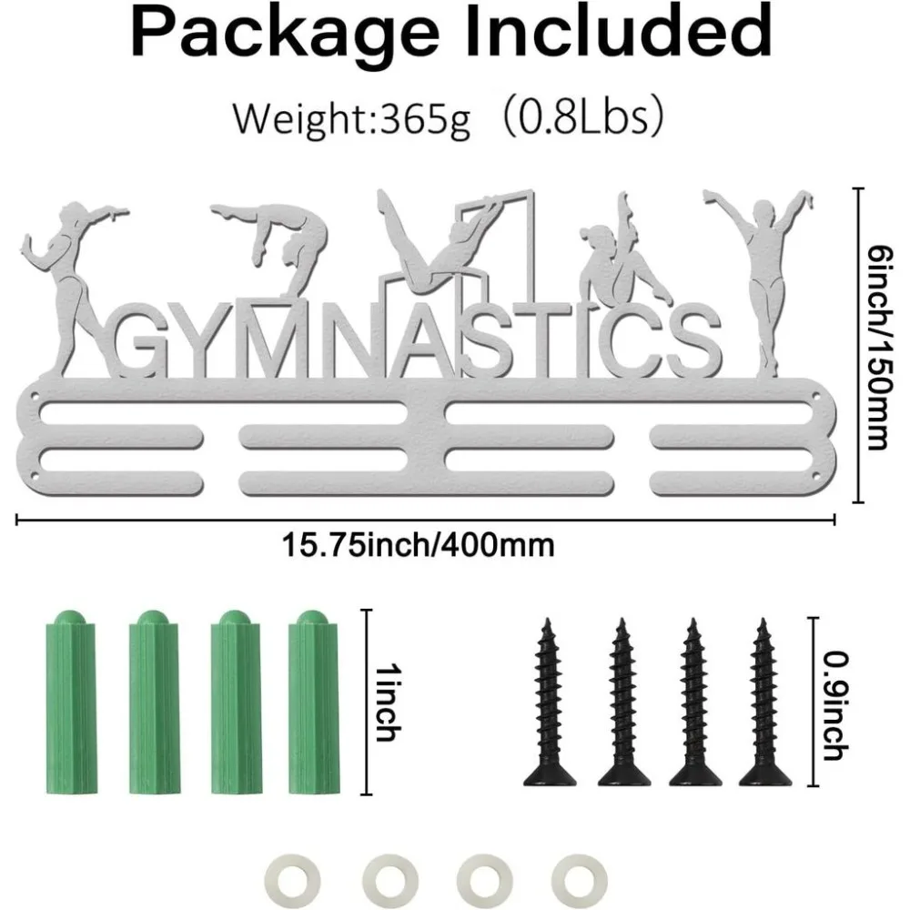 Platinum Gymnastics Medal Holder Sports Medals Display Iron Wall Mounted Hooks for Competition Medal Holder Display Wall Hanging