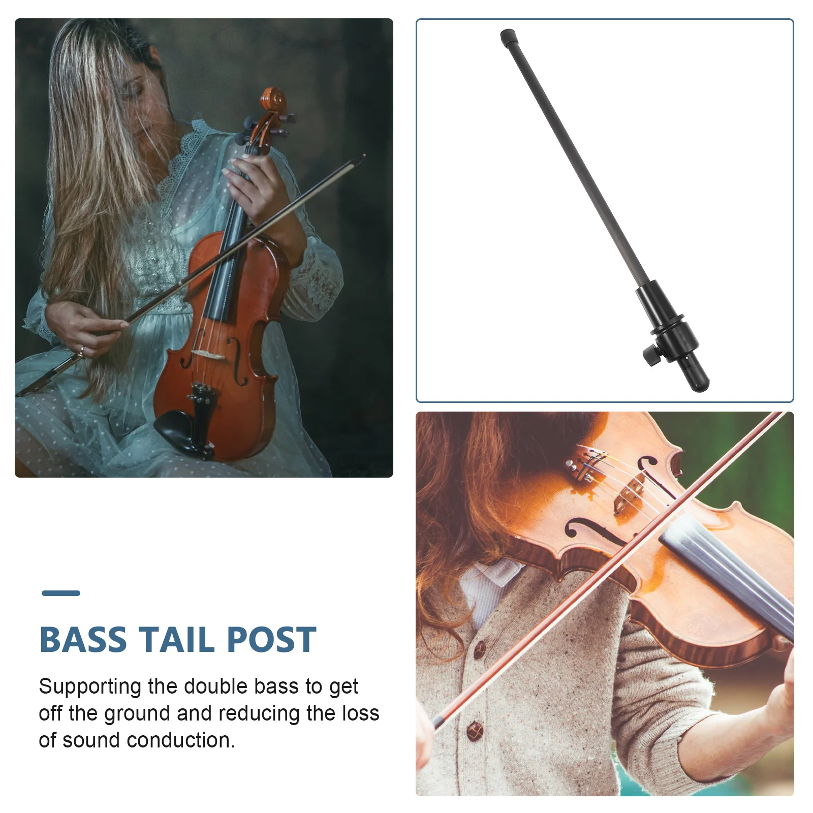 

1pc End Black Carbon Steel Double Support Tool Durable Support Rod For Bass Players Double Bass Accessory Instrument Part
