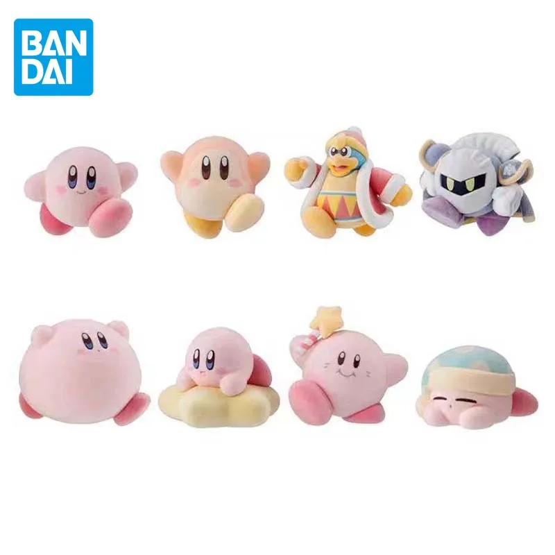 Bandai Genuine Shokugan Kirby Fluffy Pupupu Kirby Meta Knight Waddle Dee Dedede Anime Action Figures Toys Boys Girls Gift Model