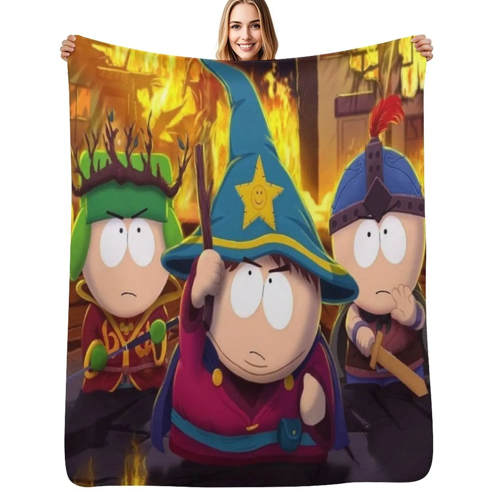 

SouthPark Wizards Throw Blanket sofa bed Flannels Blankets