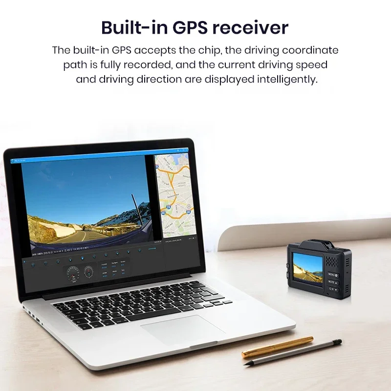 1296P Car DVR Dash Cam 3-in-1 with GPS Tracker And  Radar Detector - Rearview  System for Vehicle Safety