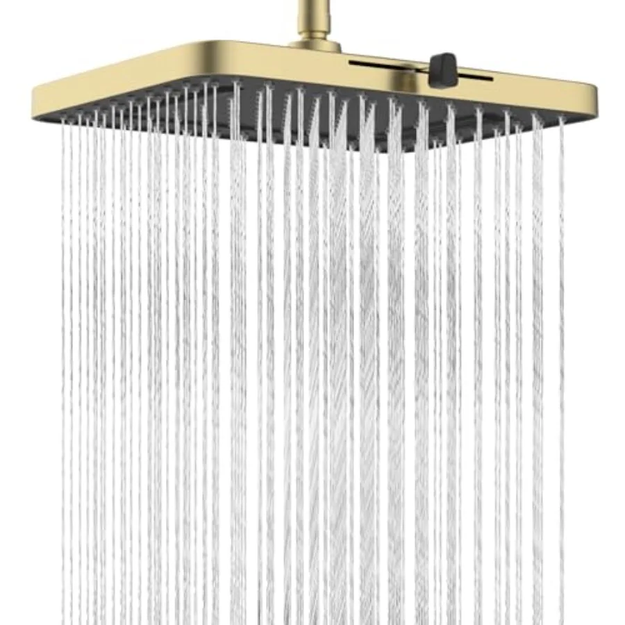 

5 Spray Modes Shower Head 13'' High Pressure Rain Shower Head Large Rainfall Showerhead for Bathroom High Flow Waterfall Fixed