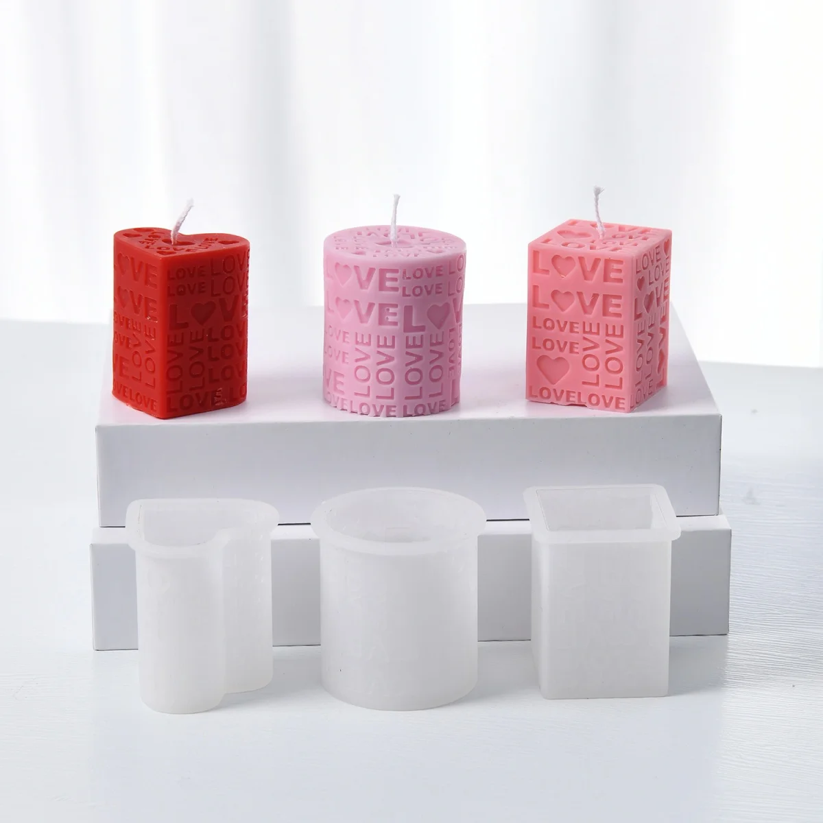 

Силиконовая форма для свечей с любовным письмом и кубическим ароматом в форме сердца, 3D форма для изготовления штукатурки из смолы, сделай сам, декор на День святого Валентина, подарок