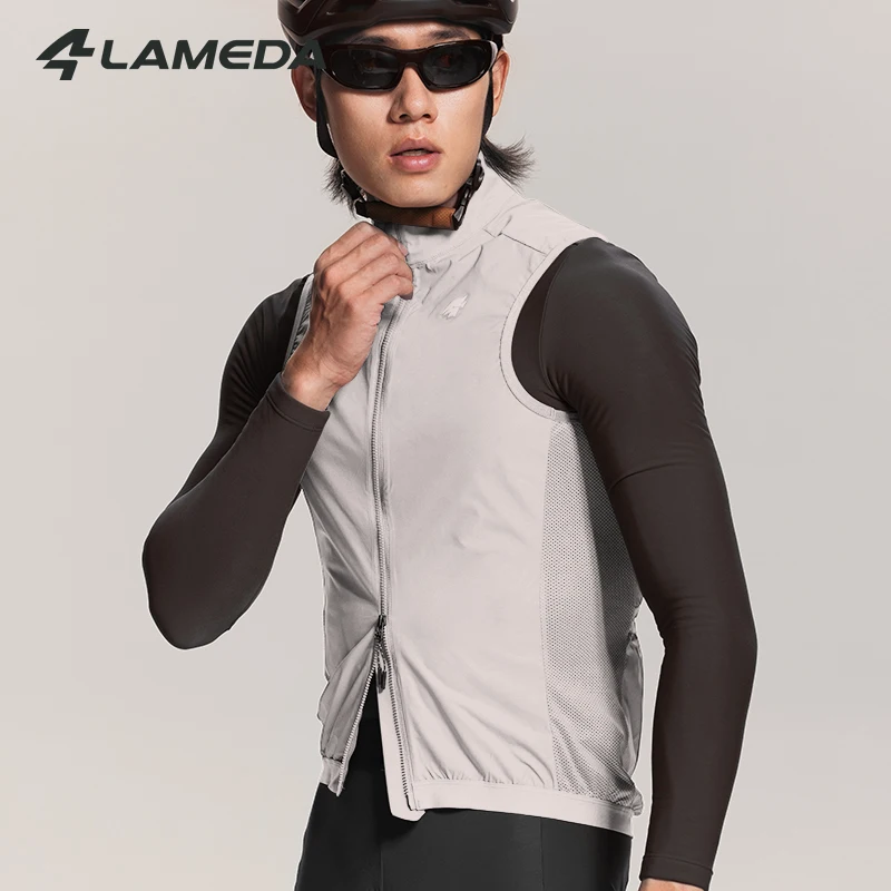 

LAMEDA Cycling Jersey Vest for Men Windproof Waterproof Packable Bicycle Jacket Lightweight Spring Road Bike Riding Sportswear