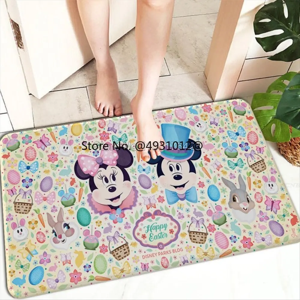 Disney-alfombra de Mickey y Minnie Mouse para cocina, tapete rectangular antideslizante para el hogar, suave, para puerta delantera, interior y exterior