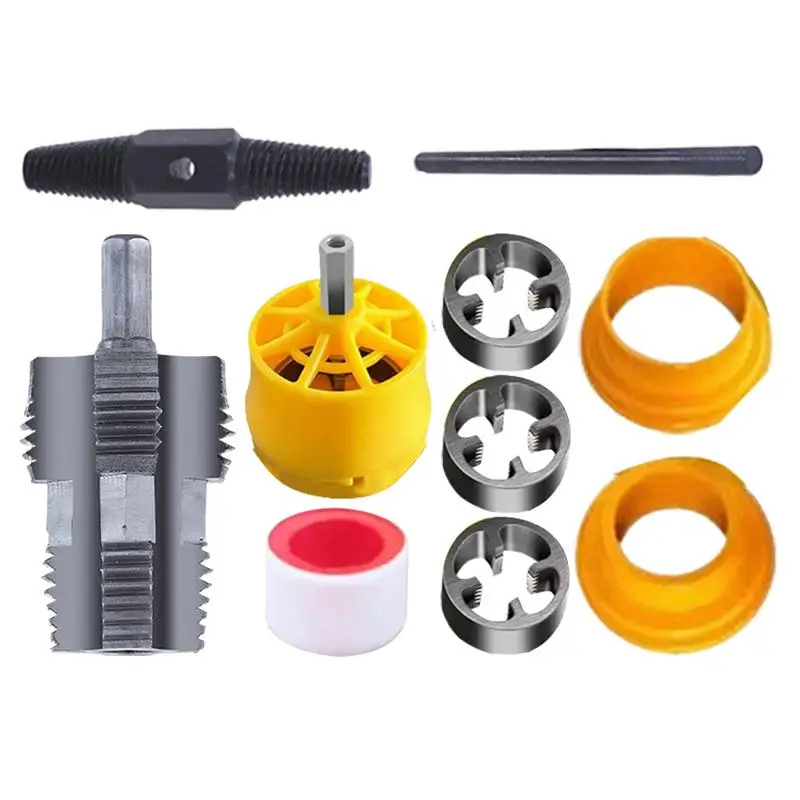 PVC Thread Maker เครื่องมือ 1/2 นิ้ว 3/4 นิ้ว 1 นิ้วท่อ Threader ชุดท่อภายในเปิดท่อประปาซ่อมเครื่องมือ
