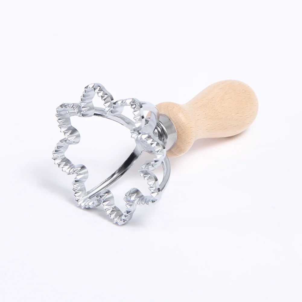 Wood Handle Zinc Alloy Dumpling Molds for Baking Cookies For Pastry Dough Shaping Tools Set Includes 2 Different Shapes