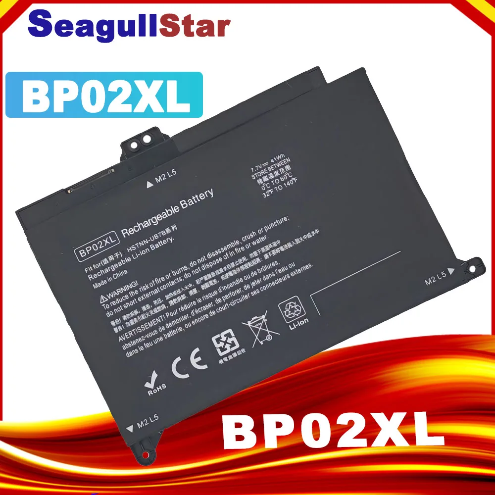 BP02XL New Laptop Battery For HP Pavilion PC 15 15-AU 849909-850 849569-421 TPN-Q172 TPN-Q175 HSTNN-LB7H BP02041XL 41WH