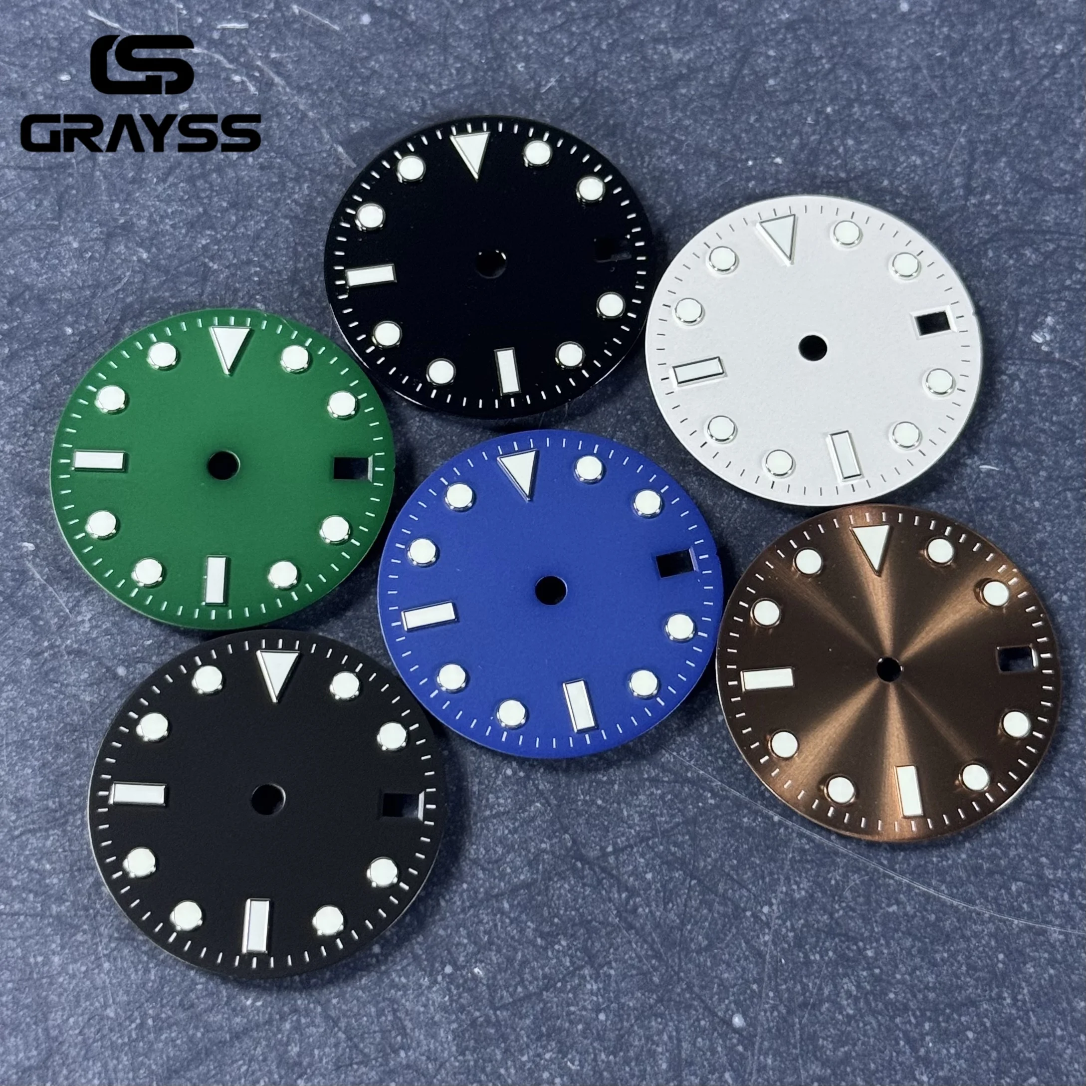 

28.5mm sterile blue BGW9 luminous dial fit NH35 Matte texture Watch dial accessories diving watches movement watch accessories