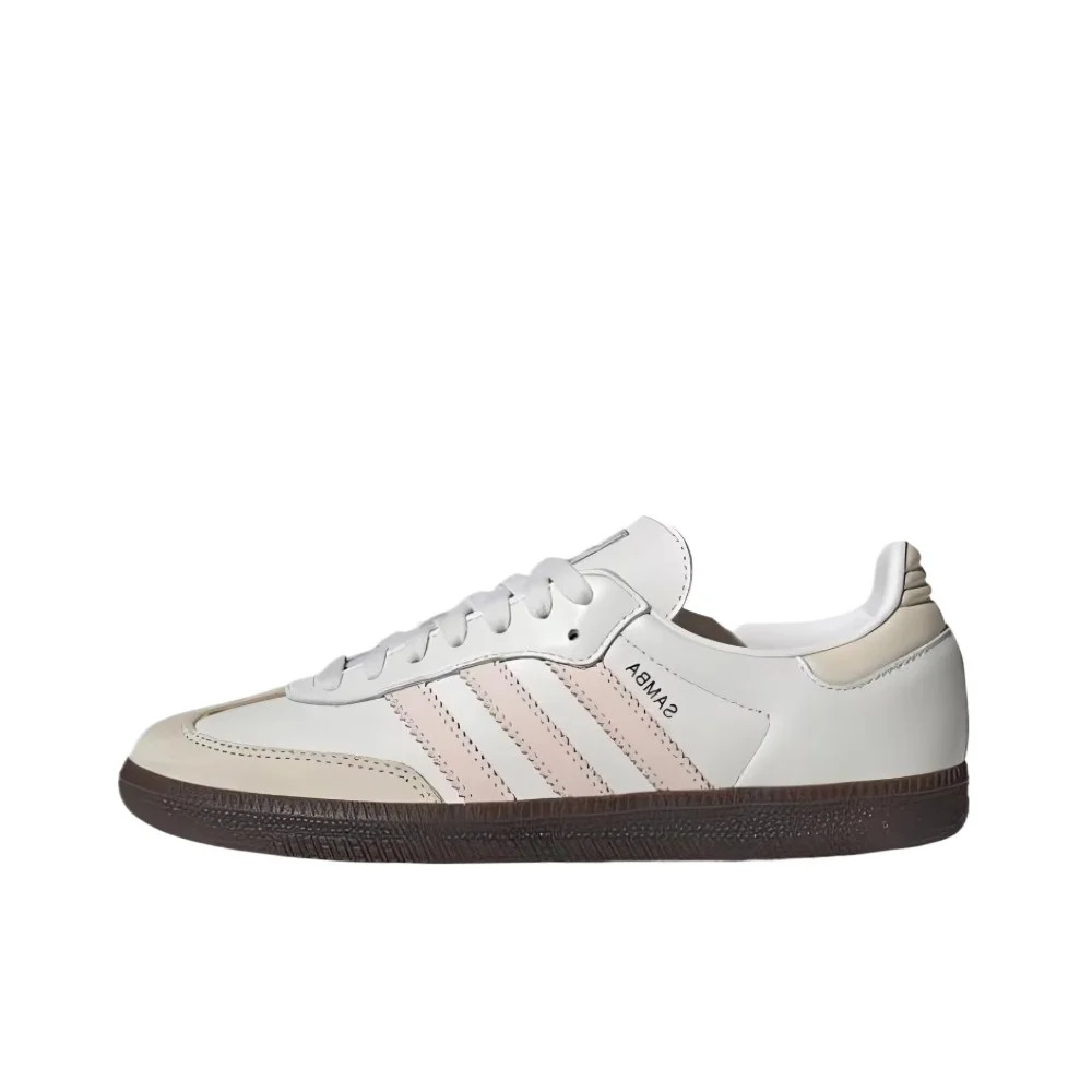 Adidas-Sapatos originais Samba Gazelle OG para homens e mulheres, cor branco-rosa, top baixo retrô, antiderrapante, sapatos alemães para conselho de treinamento, IH2751