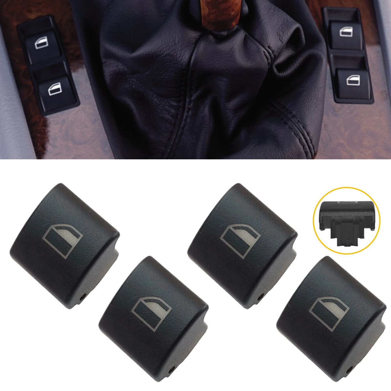 For BMW 3-Series E46 325xi 323i 325i 328i 330i 330xi X5 E53 X3 E83 Car Interior Accessories Power Window Switch Button Cover Cap