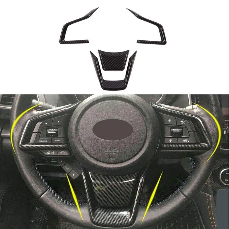 4Pcs Car Steering Wheel Panel Decoration Cover Trim for Subaru Forester Impreza Outback Car Interior Styling