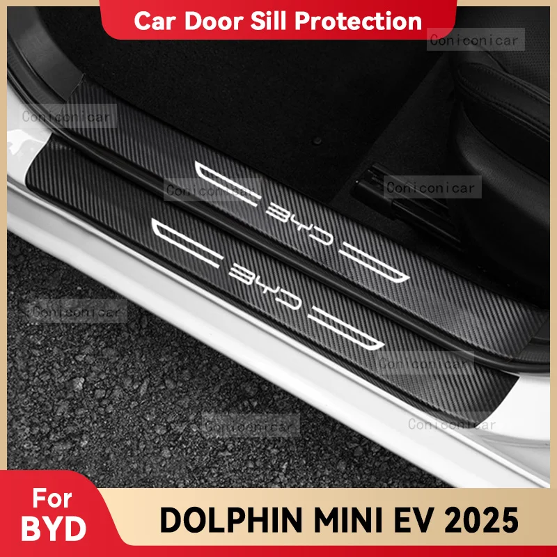 

Car Carbon Fiber Door Sill Sticker For BYD DOLPHIN MINI EV 2025 Threshold Pedal Anti-scratch Interior Decoration Accessories