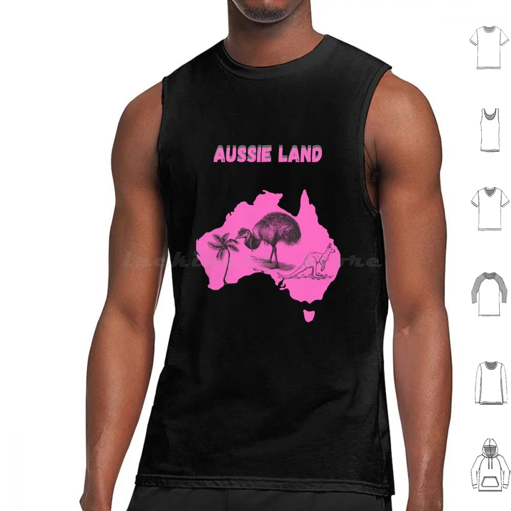Aussie Land Tank Tops Vest Sleeveless Aussie Australia Australian Land Flag Bush Down Under Kangaroo 4wd Land Cruiser Outback