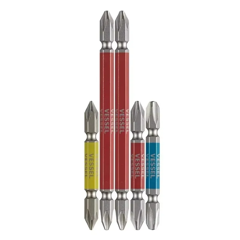 Zestaw wierteł do metalu VESSEL serii GS5P - 1/4 cala (6,35 mm), 5 sztuk, końcówka do wkrętarki, akcesoria do narzędzi ręcznych, modele: GS5P-01/02/03