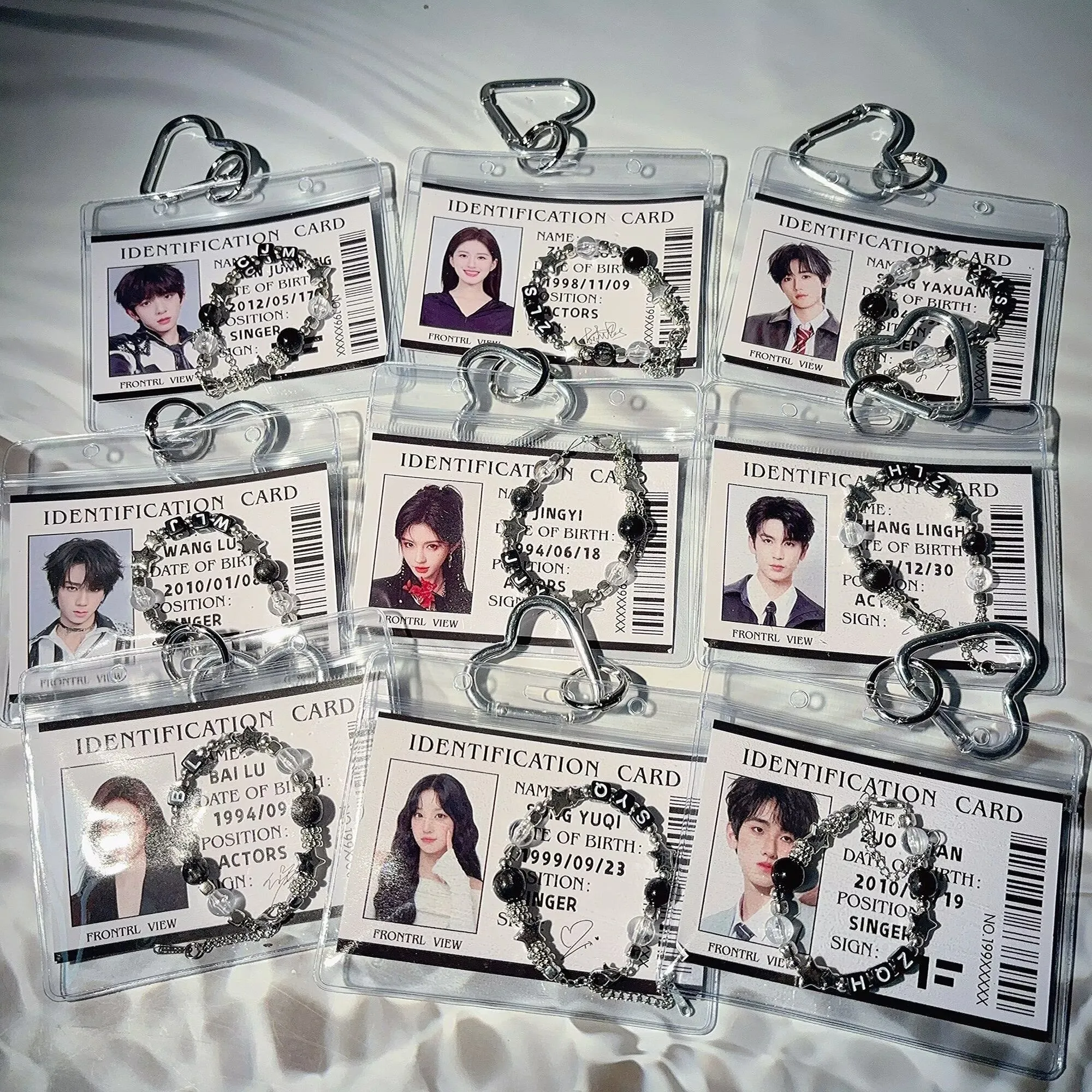 

Star Collection ID Card Pendant Bracelet 'Zhang Linghe, Ju Jingyi, Bai Lu, Fan Letter Accessory Bracelet'