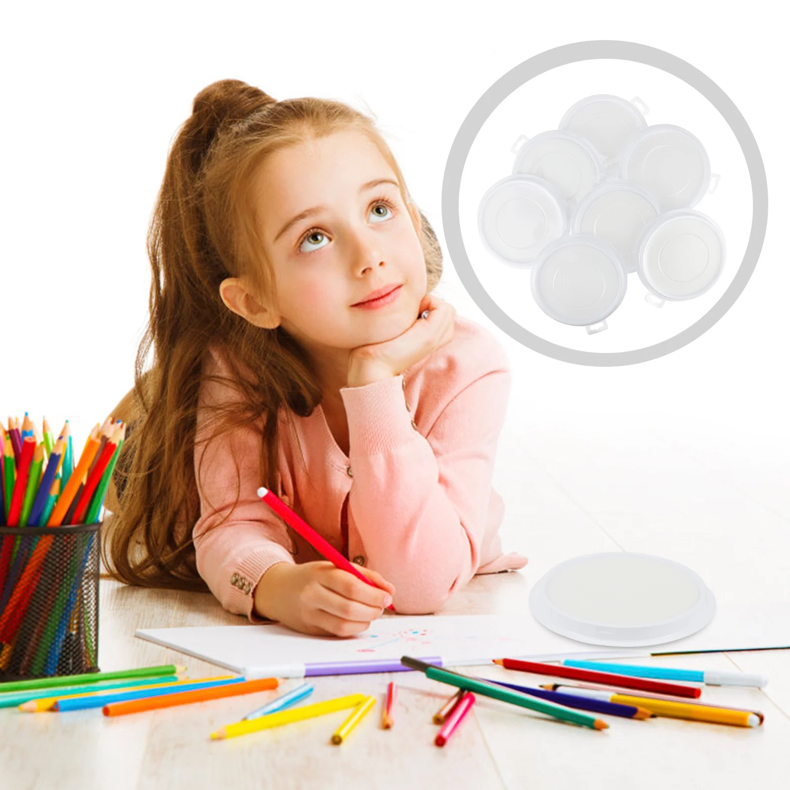 

10pcs Children Finger Painting Ink Blank Refillable High Density Diy Stamp Pads For Kids Craft School Projects