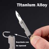 MINI TC4 Titanium Alloy Mini  Folding Knife EDC Portable Keychain Pendant Knife Express Unpacking Pocket Knife Gift EDC Tool