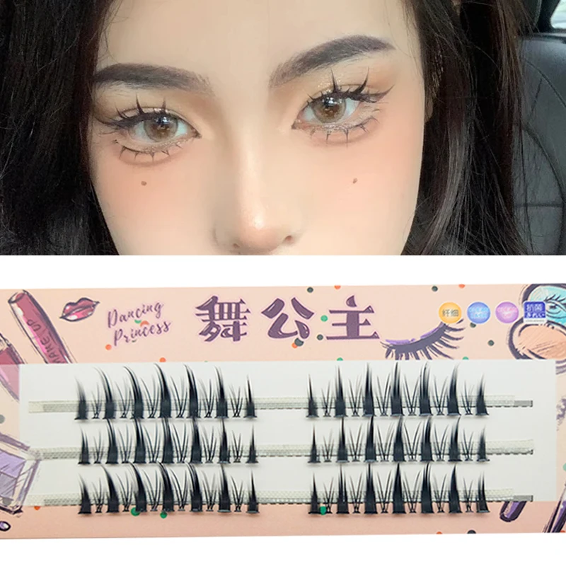 DINGSEN 3 Reihen Natürliche Flauschige Cluster-Wimpern Einzelne Manga-Wimpern Künstliche Wimpern für DIY-Verlängerungen Anime-Stil für Anfänger – Detail 7