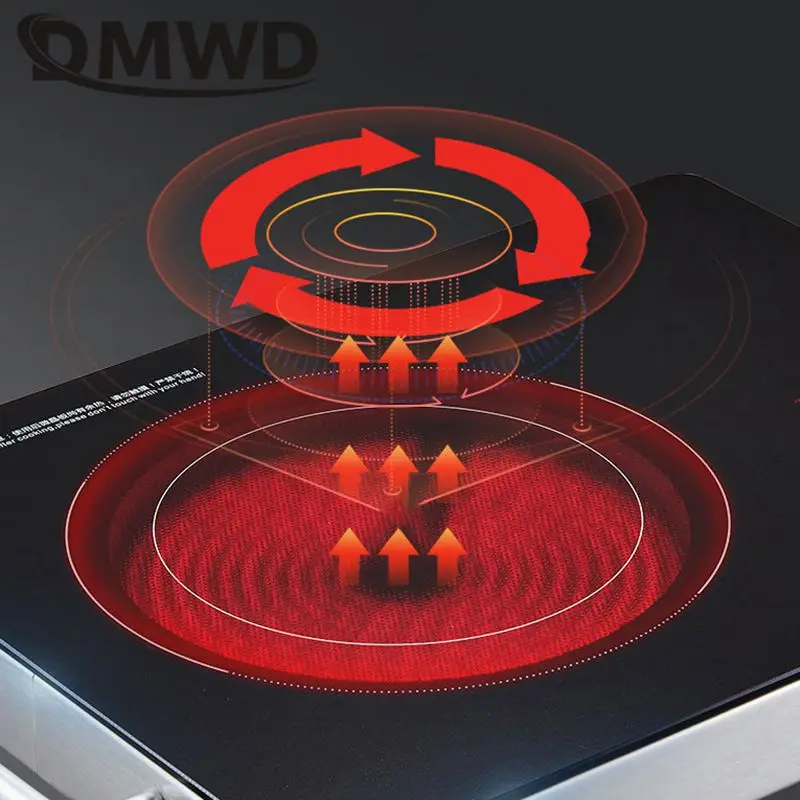 DMWD 110/220 فولت 3500 واط المنزلية التعريفي طباخ الكهرومغناطيسية فرن مقاوم للماء موقد كهربائي الذكية اللمس التحكم لوحة التدفئة