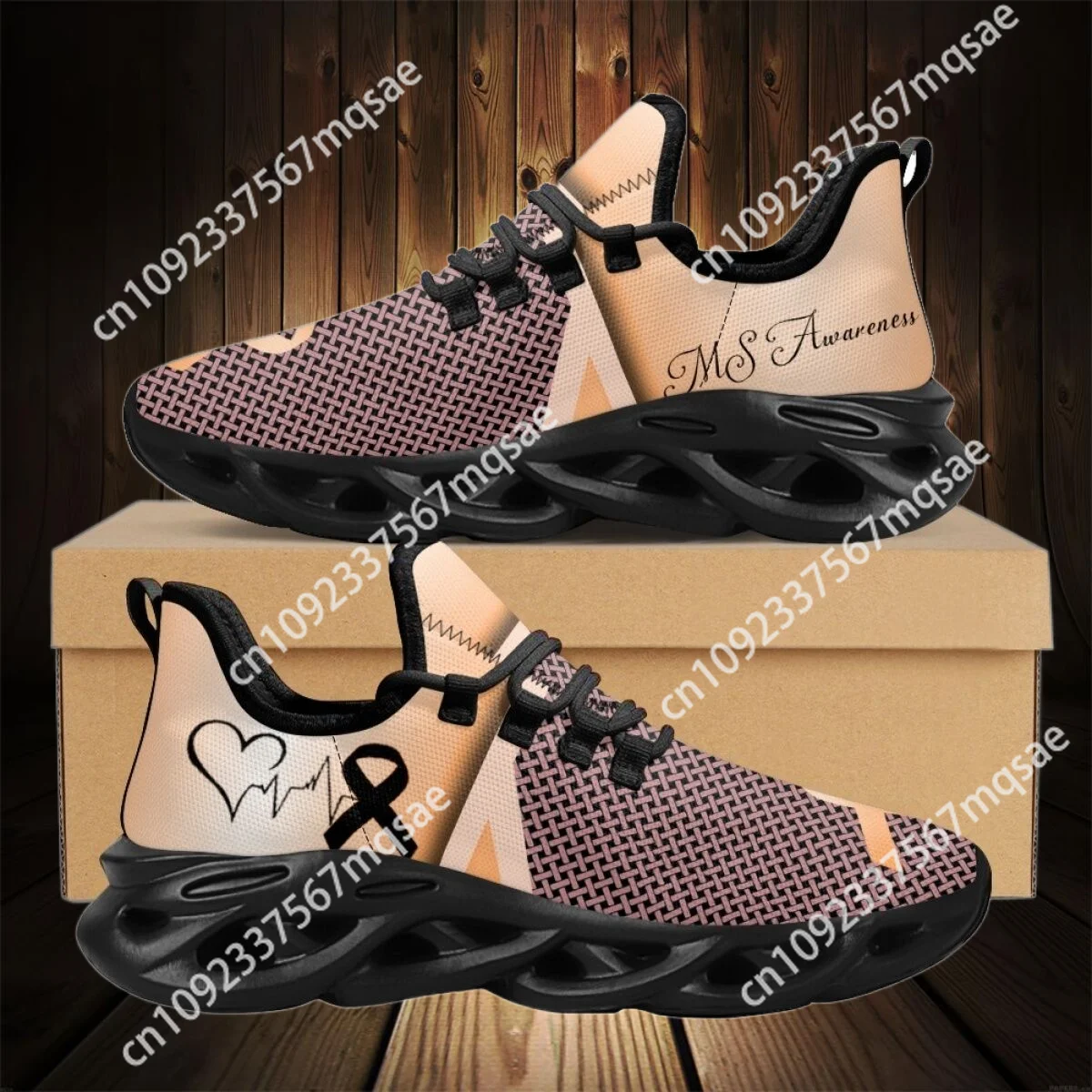 

Custom Autism Cancer Awareness Design Mesh Swing Sneakers for Women Lightweight Wear-Resistant Platform Shoes Casual Tennis