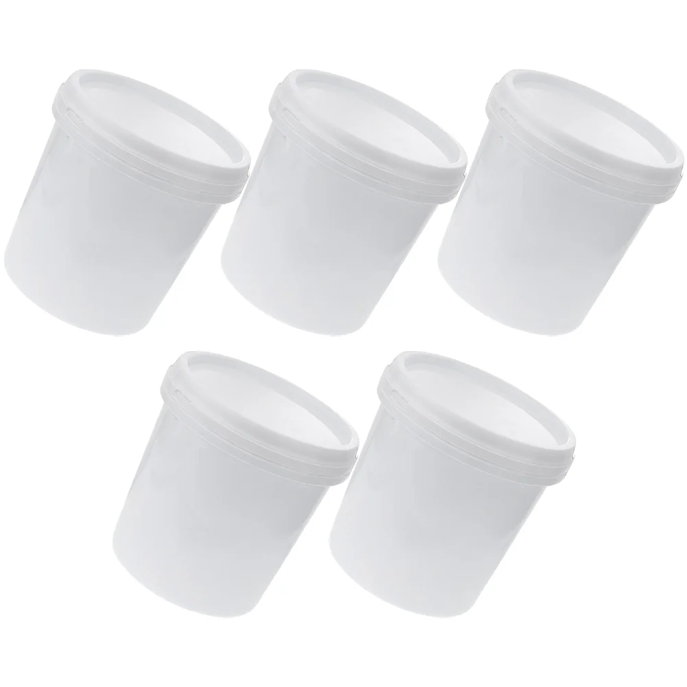 5 Pcs Container Plastic Barrel Bucket with Lid Heavy Duty Buckets Food Grade Portable