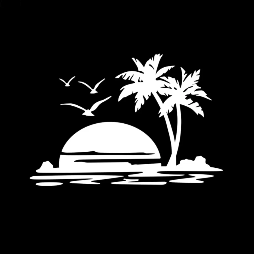 Palm Trees Camping Sticker for RV Campervan Motorhome Caravan Van Body Side Decor Decal Vinyl Decoration Car Sticker