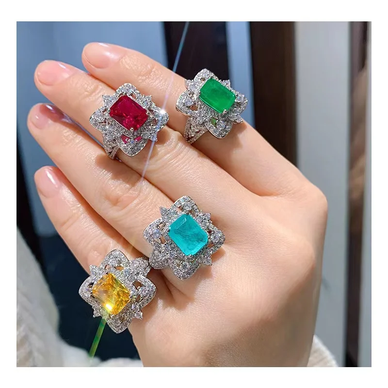 

EYER Fine Jewelry Ring For Girls Women Engagement Wedding Bridal Trendy Jewelry Brands Green Stone Zirconia CZ Finger rings 2022