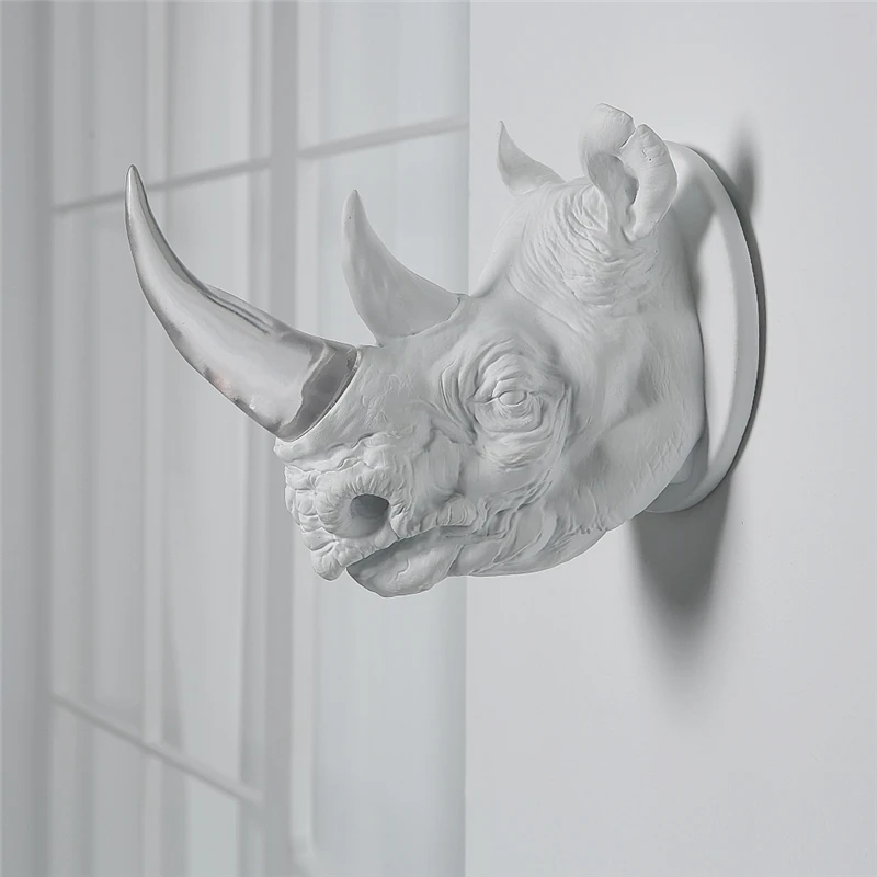 

Креативные европейские настенные светильники в скандинавском стиле ретро с имитацией головы носорога, настенные светильники из смолы, светодиодные настенные светильники для гостиной, настенные светильники
