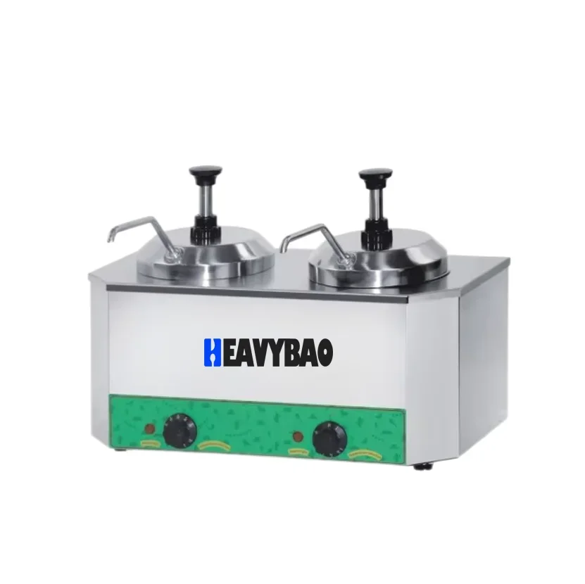 

Heavybao Commercial Double Chocolate Warmer Sauce Heater Countertop Stainless Steel Electric Bain Marie Sauce Warmer Dispenser