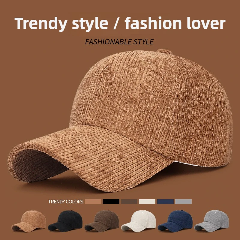 

Fashionable Women's Autumn Winter New Korean-style Adjustable Relaxation Baseball Cap Corduroy Solid Color Sunshade Peaked Hats